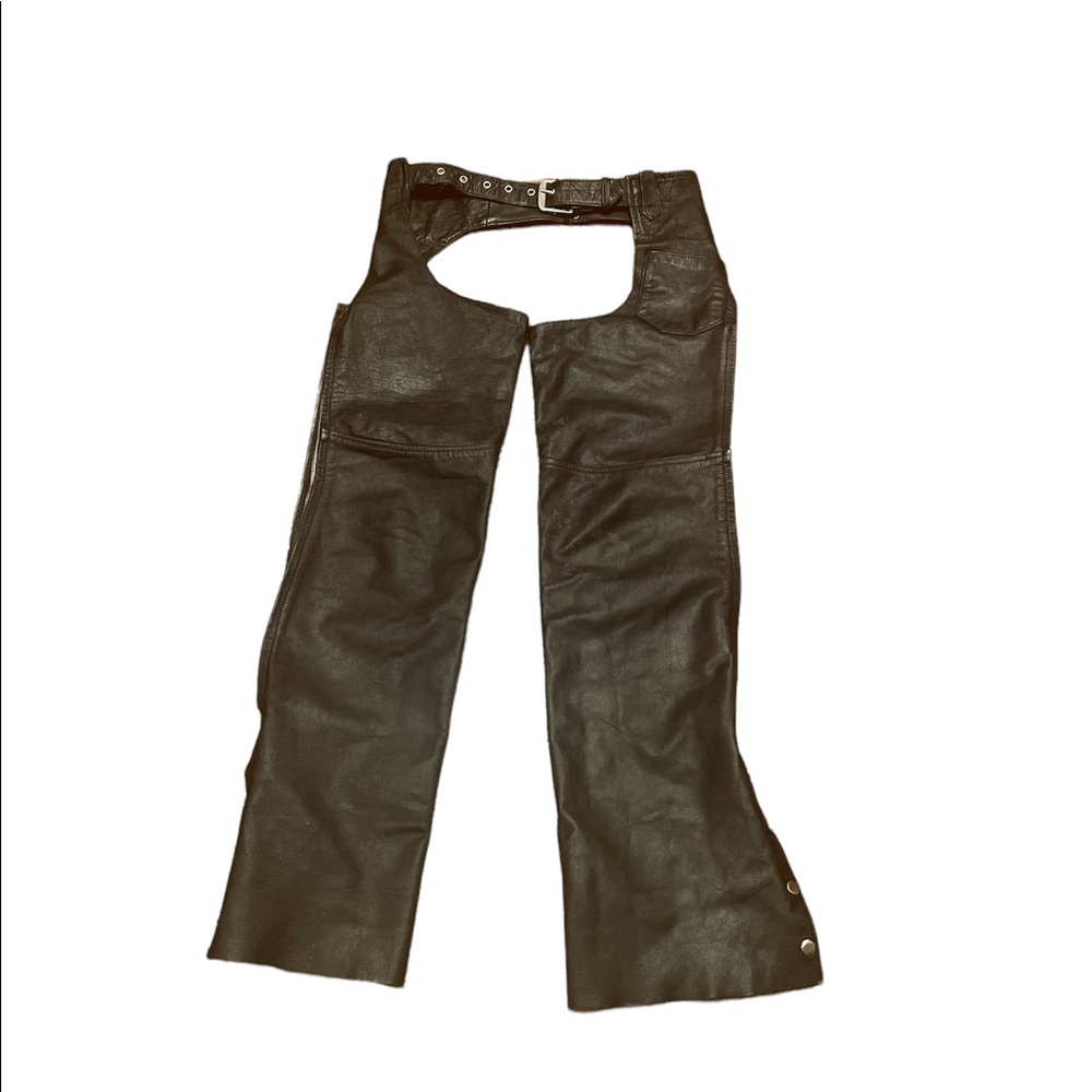 Highway One Black Leather Chaps motorcycle riding